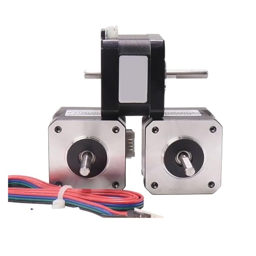 NIKOIDIC 3 Stück Nema 17 Schrittmotor Biaxialmotor 42BYGH (17HS3401S) Biaxialmotor 4 Leitungen für 3D-Drucker von NIKOIDIC