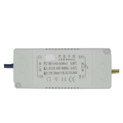 NIKOIDIC LED Konstantstromversorgung, integrierte Deckenleuchte, Steuergerät für Vorschaltgerät, dreifarbig (40 – 60 W2, dreifarbig) von NIKOIDIC