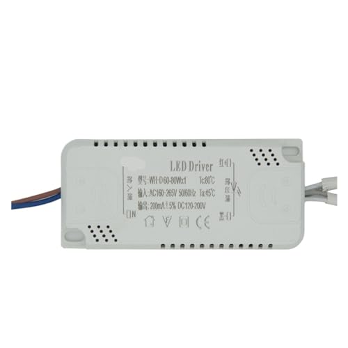 NIKOIDIC LED Konstantstromversorgung, integrierte Deckenleuchte, Steuergerät für Vorschaltgerät, dreifarbig (60 – 80 W, einfarbiger Doppelstecker) von NIKOIDIC