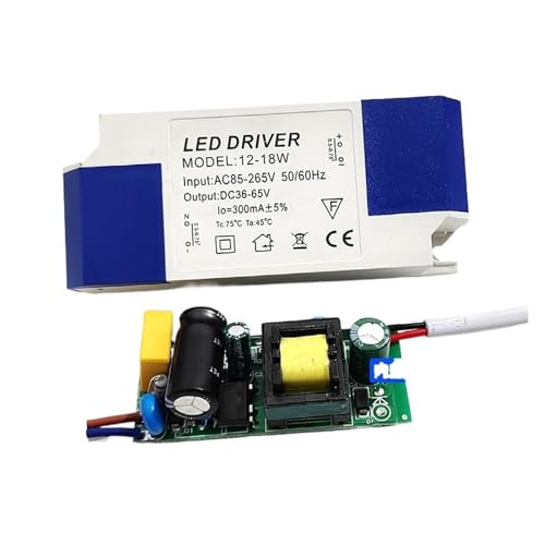 NIKOIDIC Netzteil LED-Treiber 3W5W7W12WLED Deckenleuchte Downlight Isolierung Ballast Strahler Treiber mit Konstantstrom (12-18X1W Male Plug) von NIKOIDIC