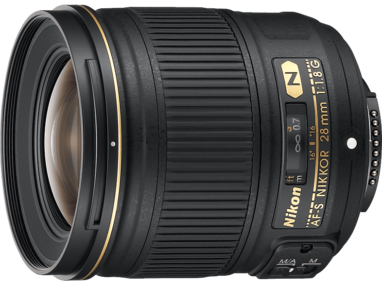 NIKON AF-S Nikkor 28mm 1:1.8G 28 mm f/16 AF-S, N (Objektiv für Nikon F-Mount, Schwarz) von NIKON