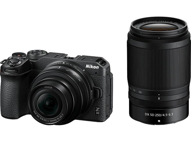 NIKON Nikon Z30 Kit Systemkamera mit Objektiv 16-50 mm, 55-250 7,5 cm Display Touchscreen, WLAN von NIKON