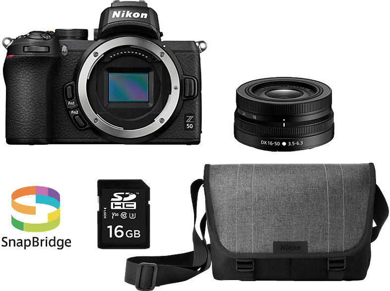 NIKON Z 50 Kit Systemkamera mit Objektiv 16-50 mm, 8 cm Display Touchscreen, WLAN von NIKON