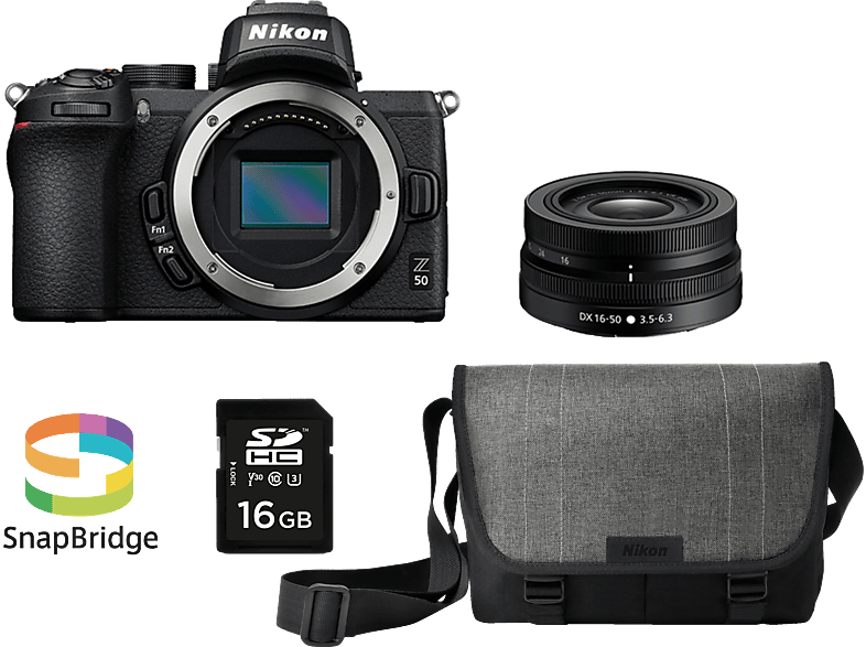 NIKON Z 50 Kit Systemkamera mit Objektiv 16-50 mm, 8 cm Display Touchscreen, WLAN NIKON Z 50 Kit Systemkamera mit Objektiv 16-50 mm, 8 cm Display Touchscreen, WLAN von NIKON