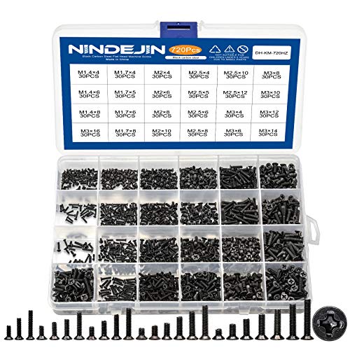 NINDEJIN 720 Stück Laptop Computer Schrauben Kit, Flachkopf Phillips Mini Schrauben M1.4 M1.7 M2 M2.5 M3 Schwarz PC Schrauben Set Computerschrauben für Reparatur Gateway Sony Laptop Mainboard Tastatur NINDEJIN 720 Stück Laptop Computer Schrauben Kit, Flachkopf Phillips Mini Schrauben M1.4 M1.7 M2 M2.5 M3 Schwarz PC Schrauben Set Computerschrauben für Reparatur Gateway Sony Laptop Mainboard Tastatur von NINDEJIN