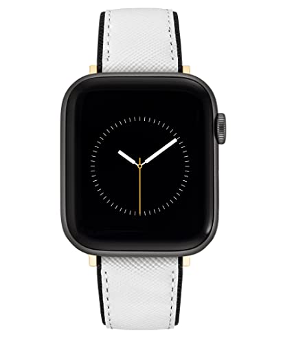NINE WEST Modisches Armband für Apple Watch, sicher, verstellbar, Ersatzarmband, passend für die meisten Handgelenke, Weiß/Schwarz/Gold, Weiß/Schwarz/goldfarben von NINE WEST