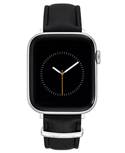 NINE WEST Modisches Armband für Apple Watch, sicher, verstellbar, Ersatzarmband für Apple Watch, passend für die meisten Handgelenke, schwarz/silber, schwarz/silber von NINE WEST