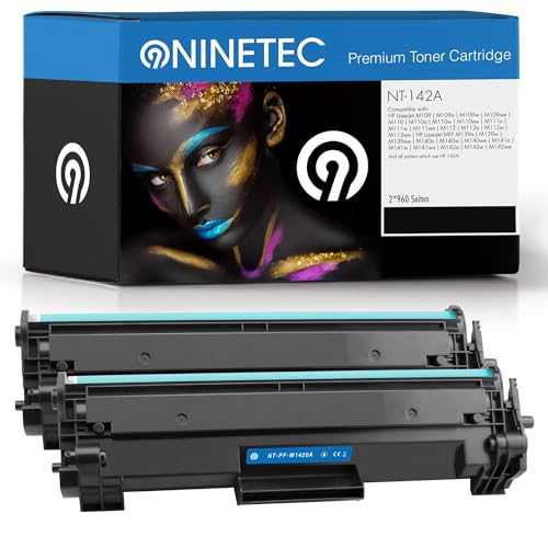 NINETEC 2 Toner kompatibel mit HP W1420A W-1420A 142A für Laserjet MFP M110W M140W M111A M111W M141A M141W (Je 950 Seiten) von NINETEC