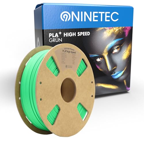 NINETEC BIO PLA+ Filament 1.75mm PLA Plus 3D Drucker Filament 1 kg Spule Maßgenauigkeit +/- 0,03mm PLA+ FDM Druckerverbrauchsmaterial PLA+ High Speed Grün von NINETEC