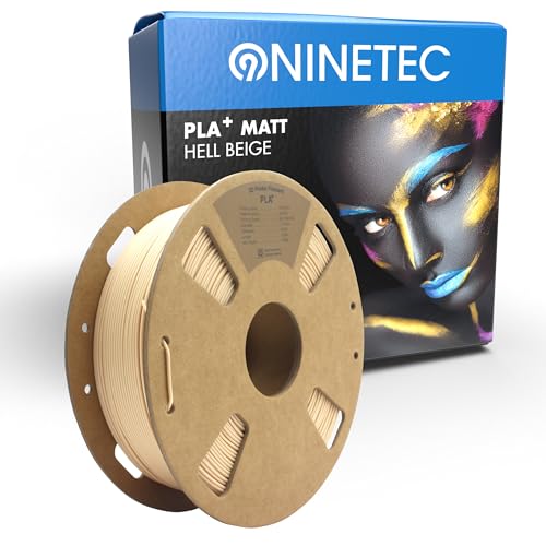 NINETEC BIO PLA+ Filament 1.75mm PLA Plus 3D Drucker Filament 1 kg Spule Maßgenauigkeit +/- 0,03mm PLA+ FDM Druckerverbrauchsmaterial PLA+ Matt Hell Beige von NINETEC