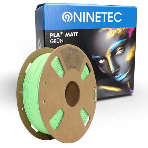 NINETEC BIO PLA+ Filament 1.75mm PLA Plus 3D Drucker Filament 1 kg Spule Maßgenauigkeit +/- 0,03mm PLA+ FDM Druckerverbrauchsmaterial PLA+ Matt Hellgrün von NINETEC