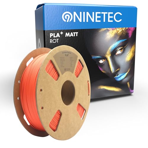 NINETEC BIO PLA+ Filament 1.75mm PLA Plus 3D Drucker Filament 1 kg Spule Maßgenauigkeit +/- 0,03mm PLA+ FDM Druckerverbrauchsmaterial PLA+ Matt Rot von NINETEC