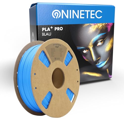NINETEC BIO PLA+ Filament 1.75mm PLA Plus 3D Drucker Filament 1 kg Spule Maßgenauigkeit +/- 0,03mm PLA+ FDM Druckerverbrauchsmaterial PLA+ Pro Blau von NINETEC