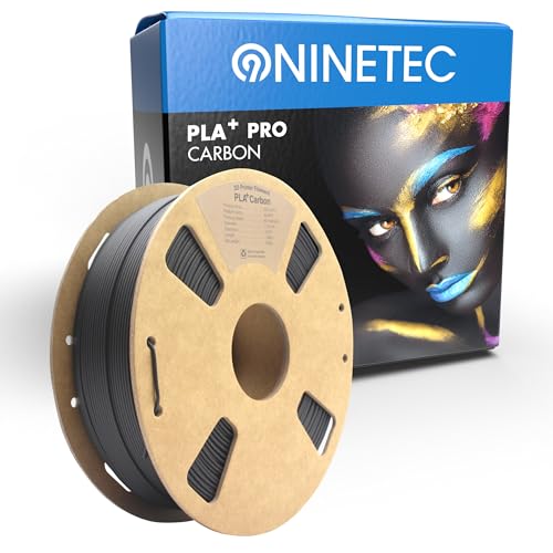 NINETEC BIO PLA+ Filament 1.75mm PLA Plus 3D Drucker Filament 1 kg Spule Maßgenauigkeit +/- 0,03mm PLA+ FDM Druckerverbrauchsmaterial PLA+ Pro Carbon von NINETEC