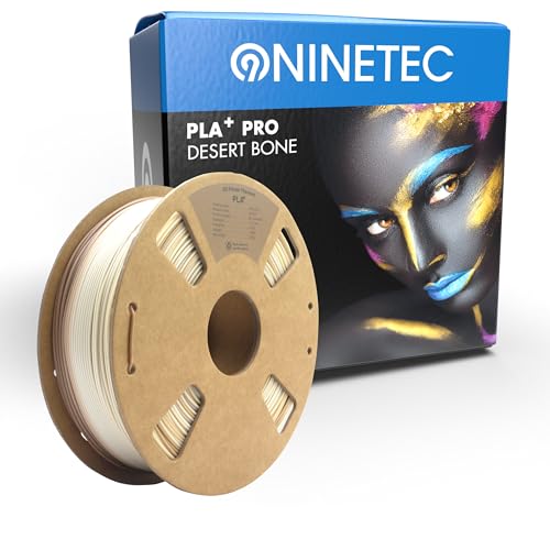 NINETEC BIO PLA+ Filament 1.75mm PLA Plus 3D Drucker Filament 1 kg Spule Maßgenauigkeit +/- 0,03mm PLA+ FDM Druckerverbrauchsmaterial PLA+ Pro Desert Bone von NINETEC