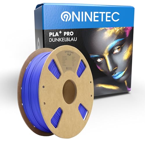 NINETEC BIO PLA+ Filament 1.75mm PLA Plus 3D Drucker Filament 1 kg Spule Maßgenauigkeit +/- 0,03mm PLA+ FDM Druckerverbrauchsmaterial PLA+ Pro Dunkelblau von NINETEC