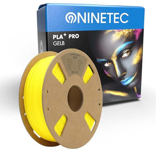 NINETEC BIO PLA+ Filament 1.75mm PLA Plus 3D Drucker Filament 1 kg Spule Maßgenauigkeit +/- 0,03mm PLA+ FDM Druckerverbrauchsmaterial PLA+ Pro Gelb von NINETEC