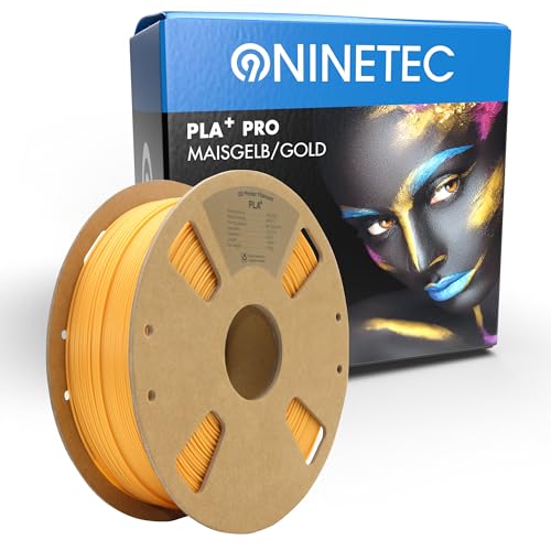 NINETEC BIO PLA+ Filament 1.75mm PLA Plus 3D Drucker Filament 1 kg Spule Maßgenauigkeit +/- 0,03mm PLA+ FDM Druckerverbrauchsmaterial PLA+ Pro Gold von NINETEC