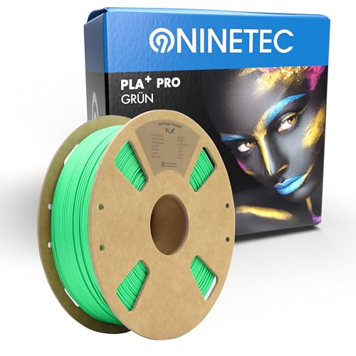 NINETEC BIO PLA+ Filament 1.75mm PLA Plus 3D Drucker Filament 1 kg Spule Maßgenauigkeit +/- 0,03mm PLA+ FDM Druckerverbrauchsmaterial PLA+ Pro Grün von NINETEC