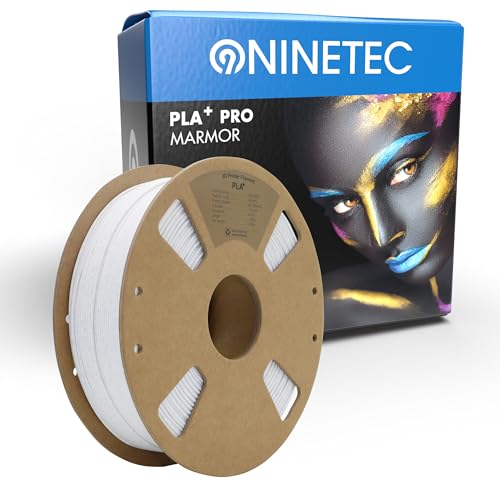 NINETEC BIO PLA+ Filament 1.75mm PLA Plus 3D Drucker Filament 1 kg Spule Maßgenauigkeit +/- 0,03mm PLA+ FDM Druckerverbrauchsmaterial PLA+ Pro Marmor von NINETEC