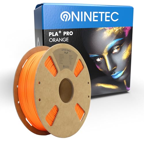 NINETEC BIO PLA+ Filament 1.75mm PLA Plus 3D Drucker Filament 1 kg Spule Maßgenauigkeit +/- 0,03mm PLA+ FDM Druckerverbrauchsmaterial PLA+ Pro Orange von NINETEC