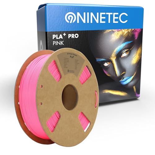 NINETEC BIO PLA+ Filament 1.75mm PLA Plus 3D Drucker Filament 1 kg Spule Maßgenauigkeit +/- 0,03mm PLA+ FDM Druckerverbrauchsmaterial PLA+ Pro Pink von NINETEC