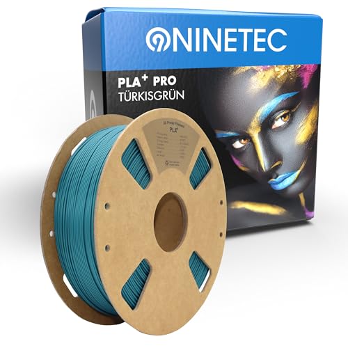 NINETEC BIO PLA+ Filament 1.75mm PLA Plus 3D Drucker Filament 1 kg Spule Maßgenauigkeit +/- 0,03mm PLA+ FDM Druckerverbrauchsmaterial PLA+ Pro Türkisgrün von NINETEC