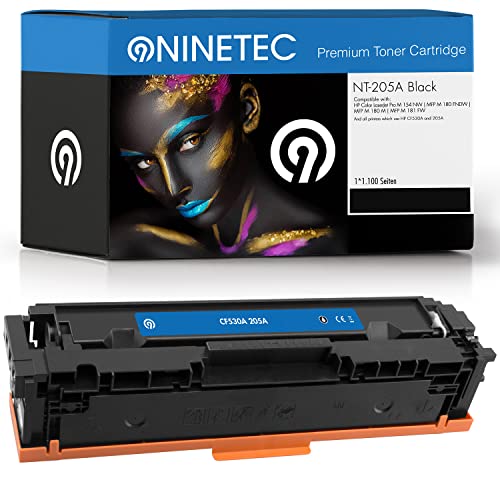 NINETEC NT-205A Black 1 Toner kompatibel mit HP CF530A CF-530A 205A Black 1.000 Seiten | Für Color Laserjet Pro m154nw MFP m180fndw m180n m181fw von NINETEC