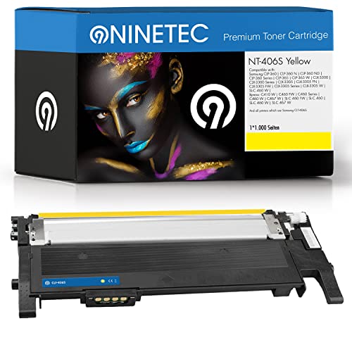 NINETEC NT-406S 1 Toner Yellow kompatibel mit Samsung CLT-406S CLT-Y406S 406S | Für CLP-360 N ND CLP-365 W CLX-3300 CLX-3305 FN FW W SL-C460 W Xpress C410 W C460 FW W C467 W SL-C460 FW W SL-C467 W von NINETEC