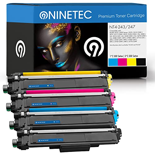 NINETEC NT4-243/247 4 Toner kompatibel mit Brother TN-243/TN-247 | Für Brother CP-L 3500series 3510cdw 3517 HL-L 3200series 3210cw 3230cdw MFC-L 3700series 3710cw 3730cdn 3750cdw von NINETEC