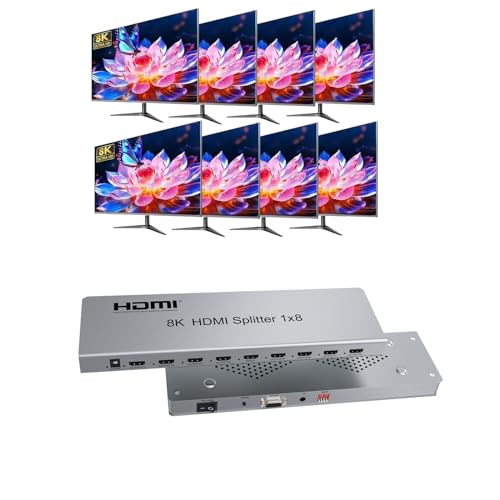 8K 60Hz HDMI Splitter 1x8 8 Port HDMI Switch 1 in 8 Out 1 Port zu 8 HDMI Display kommt mit 8 Arten von EDID-Modi Integrierte IR Erweiterungsfunktion Unterstützt HDR 3D Videoformat von NINGKANGSHENG