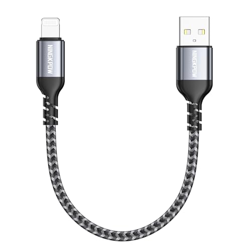 NINGKPOW iPhone Ladekabel iPhone Kabel Kurz 30CM [MFi-Zertifiziert] Schnellladekabel iPhone Nylon Lightning Kabel kompatibel mit iPhone 14 13 12 11 Pro Max Mini XR XS X 8 7 Plus 6 6s Plus 5 SE 2020 von NINGKPOW