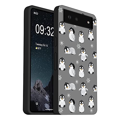 Kompatibel mit Google Pixel 7 Hülle, niedlicher Pinguin, grau, stoßfest, klares Design, schmal, weiche Schutzhülle von NINGPIYAYA