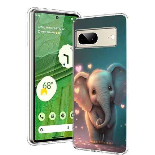 Kompatibel mit Google Pixel 7 Hülle – niedlicher skurriler Baby-Elefant niedlicher Tier-Handyhülle, schlank, weich, TPU, stoßfeste Schutzhülle von NINGPIYAYA