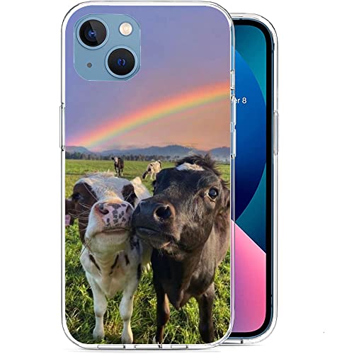 NINGPIYAYA Kompatibel mit iPhone 13 Hülle – Regenbogen Niedliche Grasland Kuh Boho Land Bauernhof Handyhülle Slim Soft TPU Stoßfest Schutzhülle Case NINGPIYAYA Kompatibel mit iPhone 13 Hülle – Regenbogen Niedliche Grasland Kuh Boho Land Bauernhof Handyhülle Slim Soft TPU Stoßfest Schutzhülle Case von NINGPIYAYA