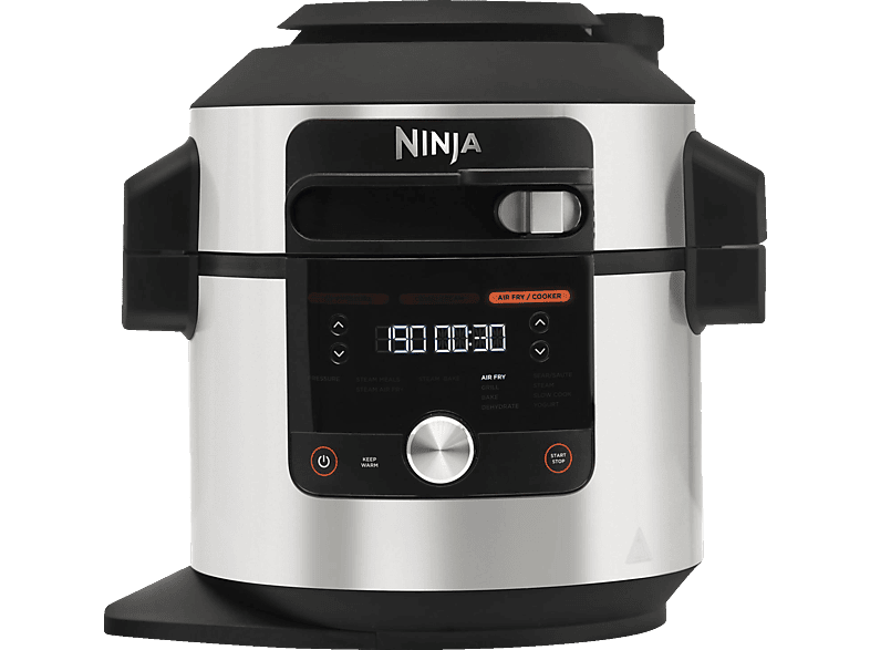NINJA Foodi MAX 12-in-1 SmartLid Multikocher Edelstahl/Schwarz (1760 Watt) von NINJA