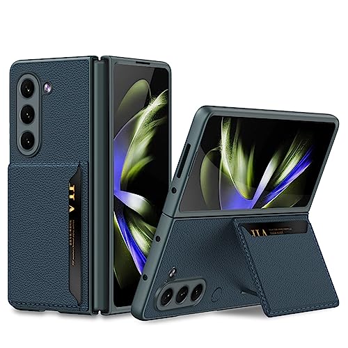 NIINKI kompatibel mit Samsung Galaxy Z Fold 5 Hülle mit Ständer, stoßfest Case Kartenhalter Schutzhülle Geldbörse Cover PU Handyhülle Damen Samsung Galaxy Z Fold 5 Telefonhülle - Grün von NINKI