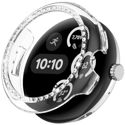 NINKI Bling Hülle für Google Pixel Watch 3 Schutzhülle Transparent Google Pixel Watch 3 Case 41mm Clear Pixel Watch 3 Hülle 41mm durchsichtig PC Bumper für Google Pixel Watch 3 41mm Hülle - Klar von NINKI