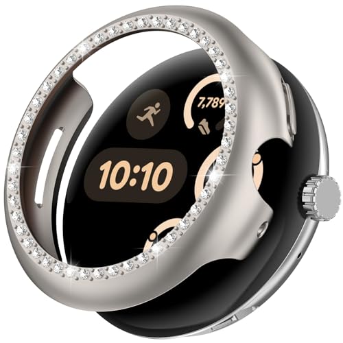 NINKI Bling Schutzhülle für Google Pixel Watch 3 Schutzhülle 41mm Google Pixel Watch 3 Protector Case 41mm Pixel Watch 3 Hülle 41mm PC Bumper für Google Pixel Watch 3 41mm Hülle - Sternenlicht von NINKI