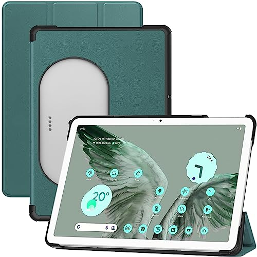 NINKI Kompatibel Google Pixel Tablet Hülle [Harter Eckschutz],Multi-Angles Viewing Stand Cover für Pixel Tablet Case 2023,Schlanke PU Leder Rückseite Schutzhülle Pixel Tablet Cover 2023 Grün von NINKI