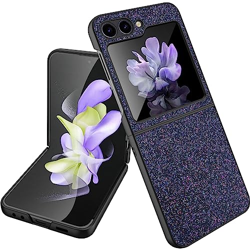 NINKI Kompatibel Samsung Galaxy Z Flip 5 Hülle mit Displayschutz,Luxus Diamond Galaxy Z Flip 5 handyhülle,Sparkle Bling Samsung Z Flip 5 Telefonhülle für Samsung Galaxy Z Flip 5 5G Case Schwarz von NINKI