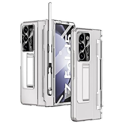 NINKI Kompatibel Samsung Galaxy Z Fold 6 Hülle mit S Pen Scharnierschutz,Luxus Beschichtung Transparent Cover Screen Protector Ständer Case für Samsung Fold 6 Handyhülle mit Stifthalter Transparent NINKI Kompatibel Samsung Galaxy Z Fold 6 Hülle mit S Pen Scharnierschutz,Luxus Beschichtung Transparent Cover Screen Protector Ständer Case für Samsung Fold 6 Handyhülle mit Stifthalter Transparent von NINKI