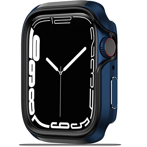 NINKI Kompatibel mit Apple Watch Serie 7, 45 mm, blau, vollständige Abdeckung, stoßfestes Metall, Apple Watch 7, Schutzhülle, Stoßfängerhülle für Apple Watch Serie 7, für Männer und Frauen von NINKI