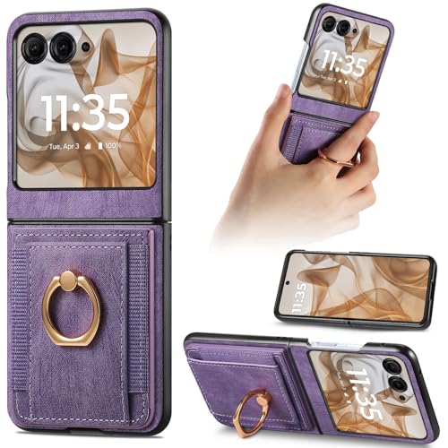 NINKI Kompatibel mit Motorola Razr 50 2024 kartenfach Case mit Kreditkartenhalter, PU Hülle Cover für Motorola Razr 2024 5G Geldbörse Handyhülle für Motorola Razr 50 kartenfach Schutzhülle - Lila NINKI Kompatibel mit Motorola Razr 50 2024 kartenfach Case mit Kreditkartenhalter, PU Hülle Cover für Motorola Razr 2024 5G Geldbörse Handyhülle für Motorola Razr 50 kartenfach Schutzhülle - Lila von NINKI