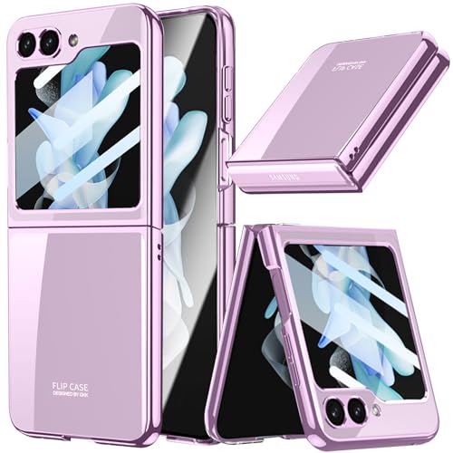 NINKI Kompatibel mit Samsung Galaxy Z flip 6 Transparente Hülle mit eingebautem Displayschutz Case Allround Kameraschutz Handyhülle für Samsung Galaxy Z flip 6 Schutzhülle Lila von NINKI