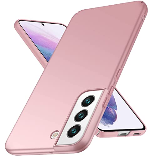 NINKI Kompatibel mit Slim Cover für Samsung Galaxy S22 Hülle, Anti-Rutsch-Matte Hart PC-Hülle Ultradünne Galaxy S22 Handyhülle für Frauen Glatte Bumper Case für Galaxy S22 Schutzhülle S22 – Roségold von NINKI