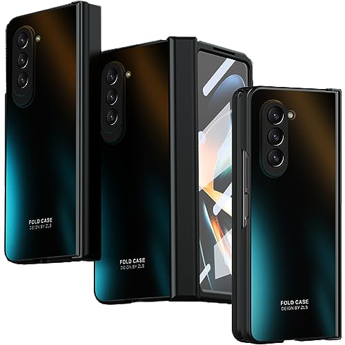 NINKI Kompatible Samsung Galaxy Z Fold 5 Hülle mit Scharnierschutz Displayschutzfolie, Farbverlauf, Ganzkörper-Schutzhülle, dünne Hülle für Samsung Z Fold 5, Handyhülle Samsung Z Fold 5 5g Hülle von NINKI