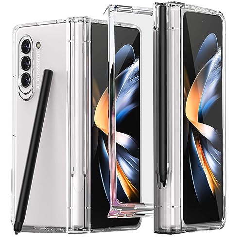 NINKI Kompatible transparente Hülle für Samsung Z Fold 5 Hülle transparent mit S-Stift und S-Stifthalter, Scharnierschutz mit Displayschutzfolie für Galaxy Z Fold 5 transparente Hülle, Galaxy Z Fold 5 von NINKI