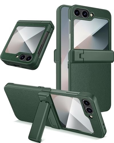 NINKI Schutzhülle für Samsung Galaxy Z Flip 6, mit Displayschutzfolie, Scharnier, Ständer, Militärqualität, sturzsicher, ultradünn, stoßfest, robust, Grün NINKI Schutzhülle für Samsung Galaxy Z Flip 6, mit Displayschutzfolie, Scharnier, Ständer, Militärqualität, sturzsicher, ultradünn, stoßfest, robust, Grün von NINKI