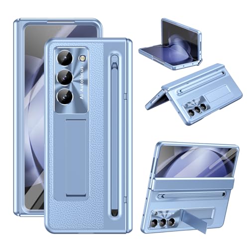 NINKI Schutzhülle für Samsung Galaxy Z Fold 5, mit S-Stift- und S-Stiftschlitz, Galaxy Z Fold 5, Handyhülle mit Ständer und Displayschutzfolie, luxuriöse Beschichtung, Lederscharnier-Schutzhülle für NINKI Schutzhülle für Samsung Galaxy Z Fold 5, mit S-Stift- und S-Stiftschlitz, Galaxy Z Fold 5, Handyhülle mit Ständer und Displayschutzfolie, luxuriöse Beschichtung, Lederscharnier-Schutzhülle für von NINKI